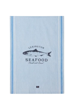 Lexington Kökshandduk Seafood Striped & Printed Org Cotton Kitchen Towel